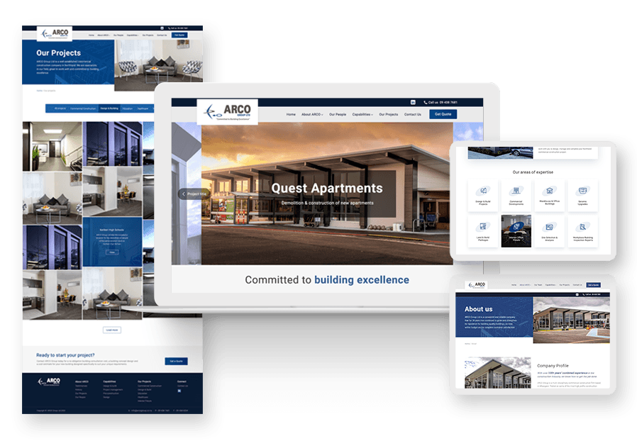 Cobeldacogo created the website for construction company ARCO to present their services